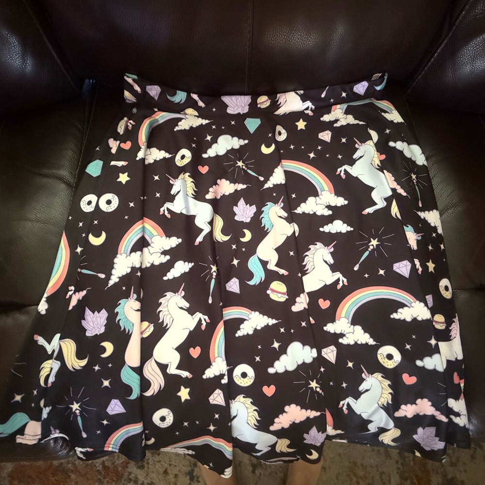 Whimsical Unicorn and Rainbow Skirt